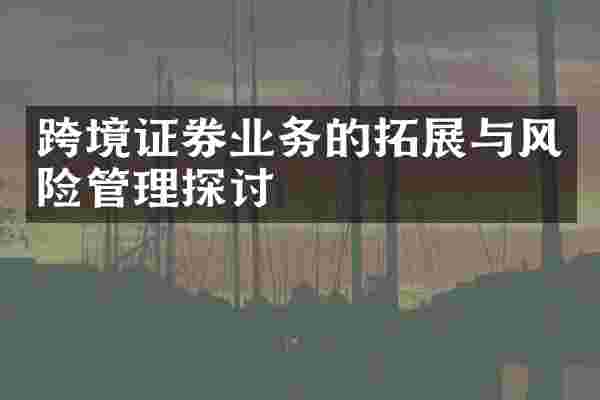 跨境证券业务的拓展与风险管理探讨