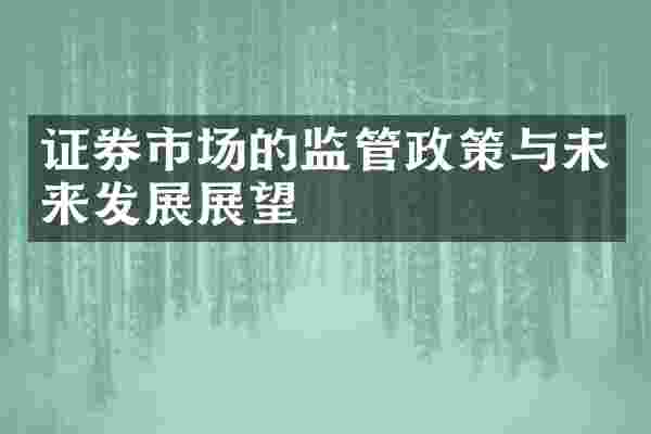 证券市场的监管政策与未来发展展望