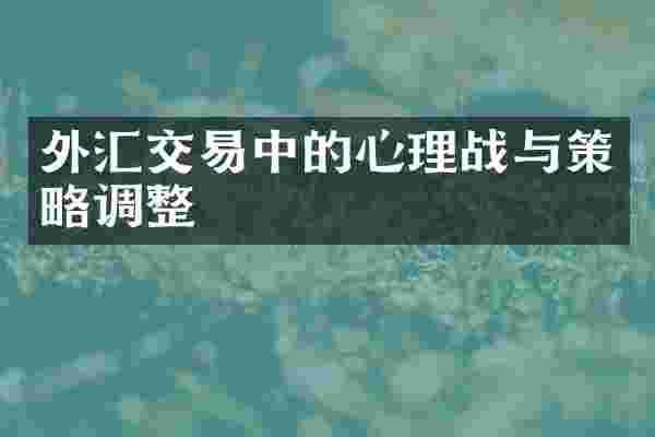 外汇交易中的心理战与策略调整
