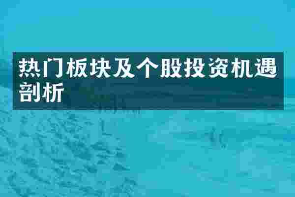 热门板块及个股投资机遇剖析