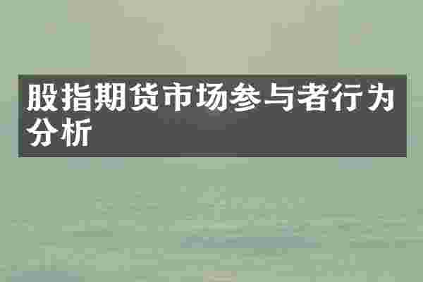股指期货市场参与者行为分析