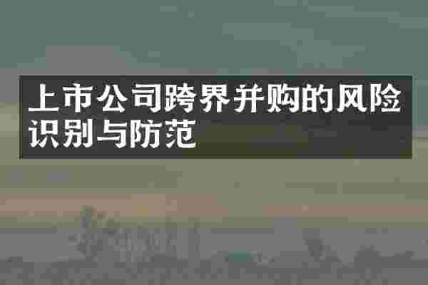 上市公司跨界并购的风险识别与防范