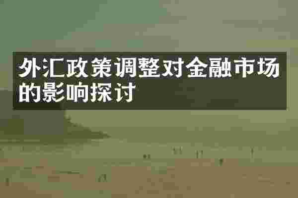 外汇政策调整对金融市场的影响探讨