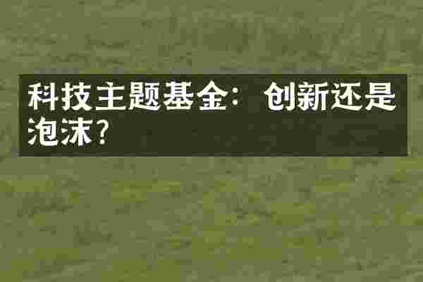 科技主题基金：创新还是泡沫？