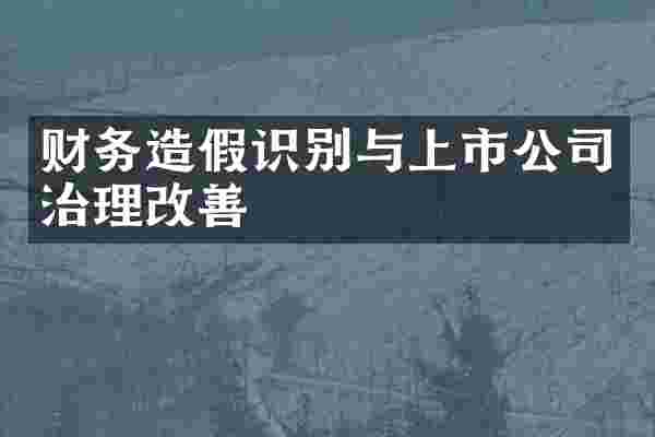 财务造假识别与上市公司治理改善