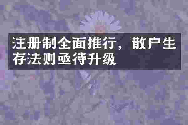 注册制全面推行，散户生存法则亟待升级