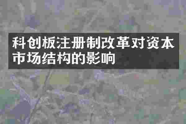 科创板注册制改革对资本市场结构的影响