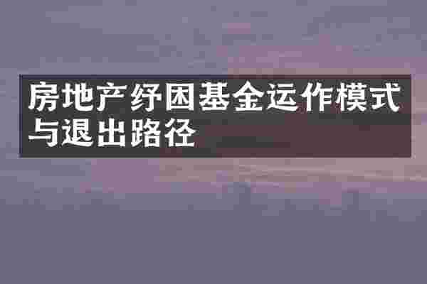 房地产纾困基金运作模式与退出路径