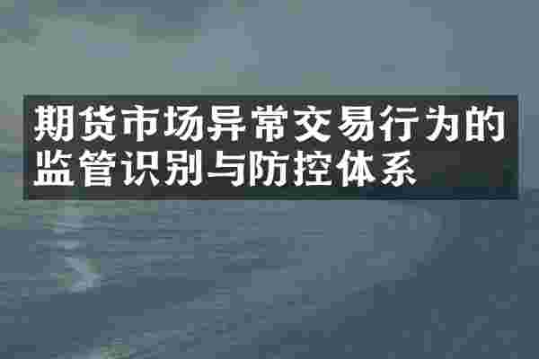 期货市场异常交易行为的监管识别与防控体系